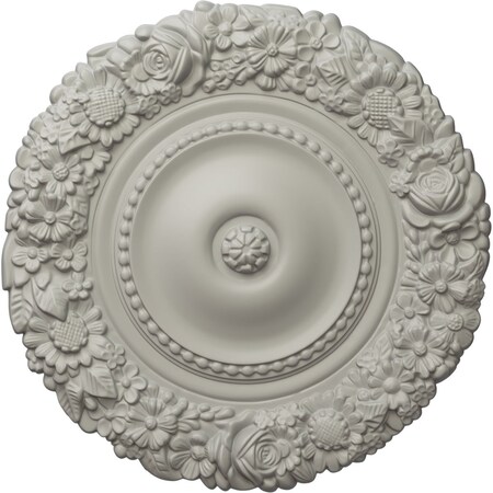 Ekena Millwork Marseille Ceiling Medallion (Fits Canopies up to 7 3/8"), Hand-Painted Pot of Cream, 21"OD x 2"P CM21MAPCF
